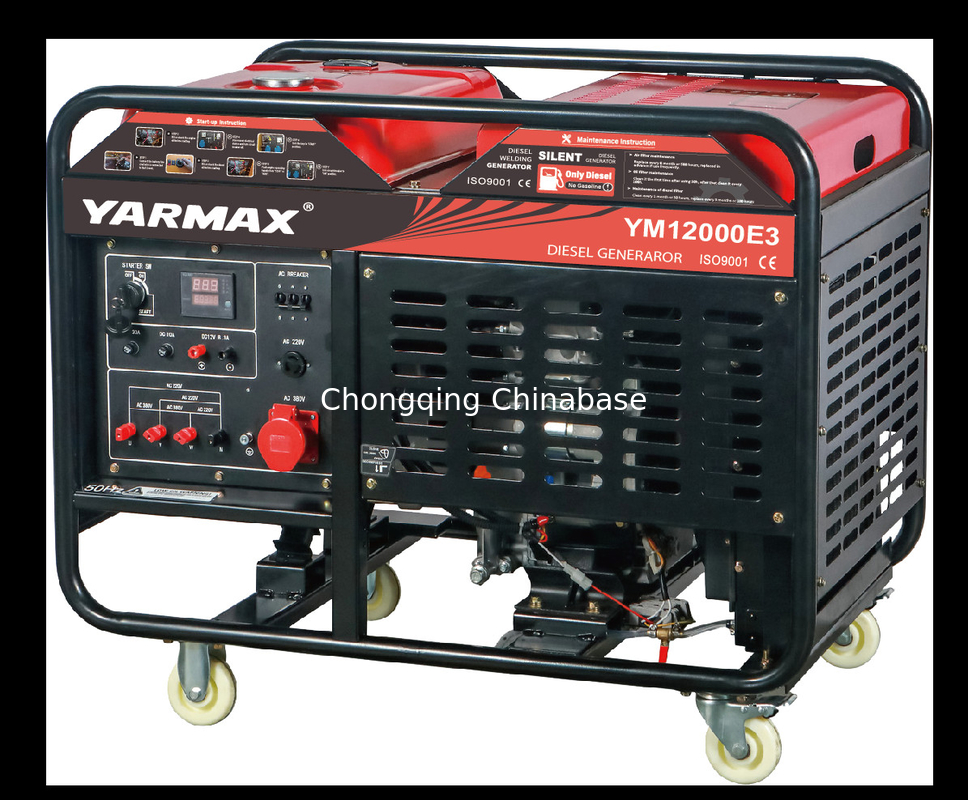 Gerador a diesel portátil aberto 8,8 KW 9,8 KW YM12000E YM2V80 refrigerado a água