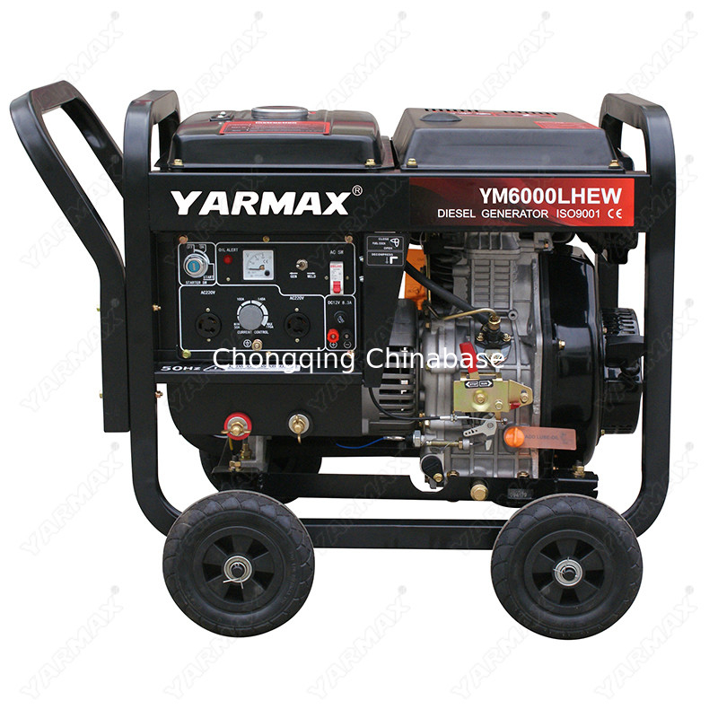Gerador de solda de cilindro único diesel 220V YM6700 4,5KW 20,4A 25-30V